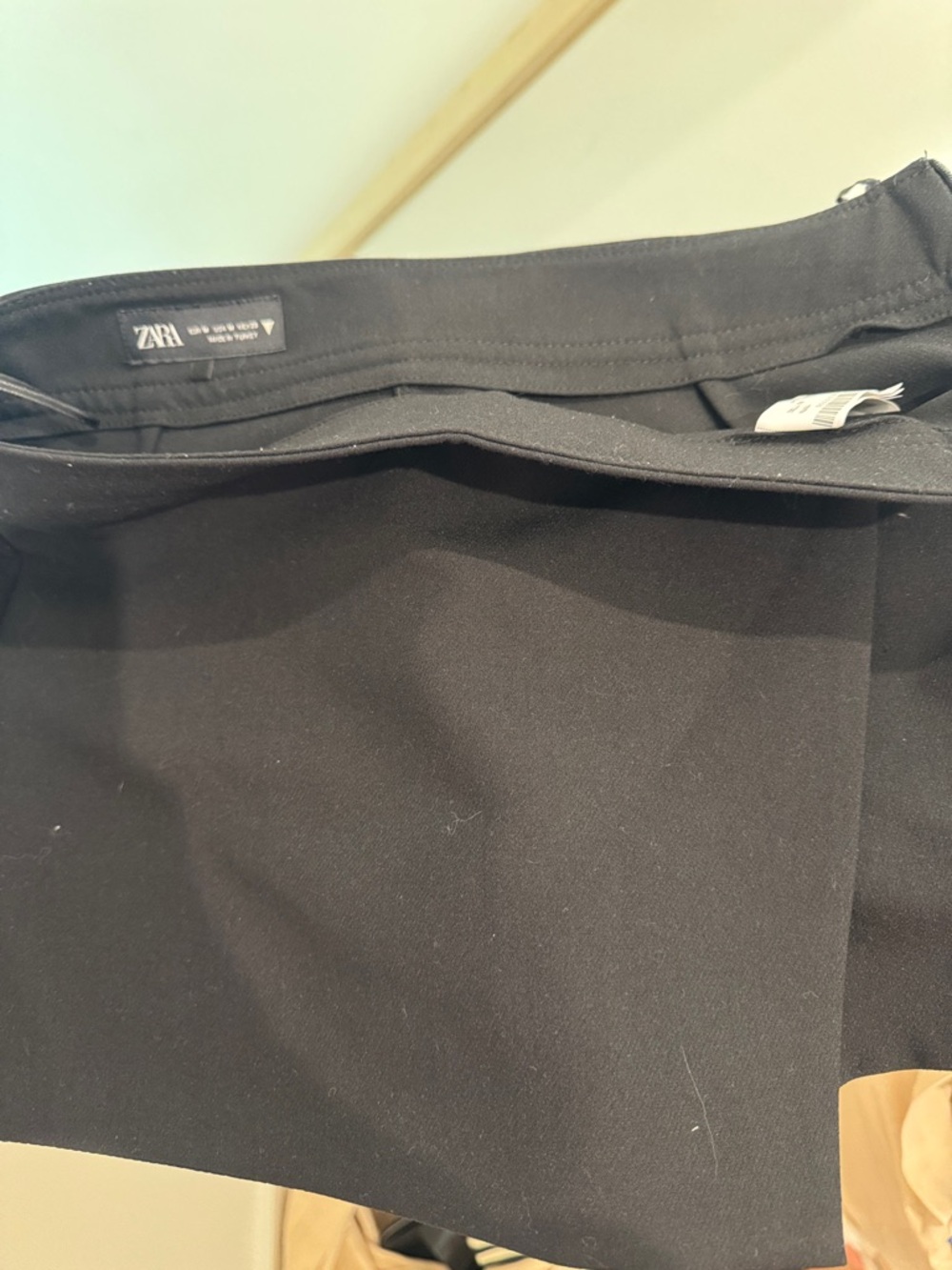ZARA Black Straight Skirt with Subtle Pleat